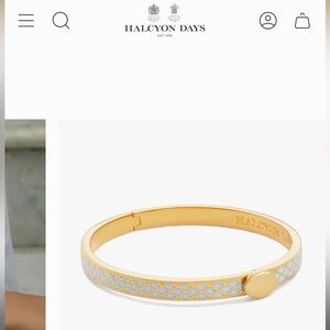 Halcyon Days Skinny Salamander Forget-Me-Not & Gold Bangle.